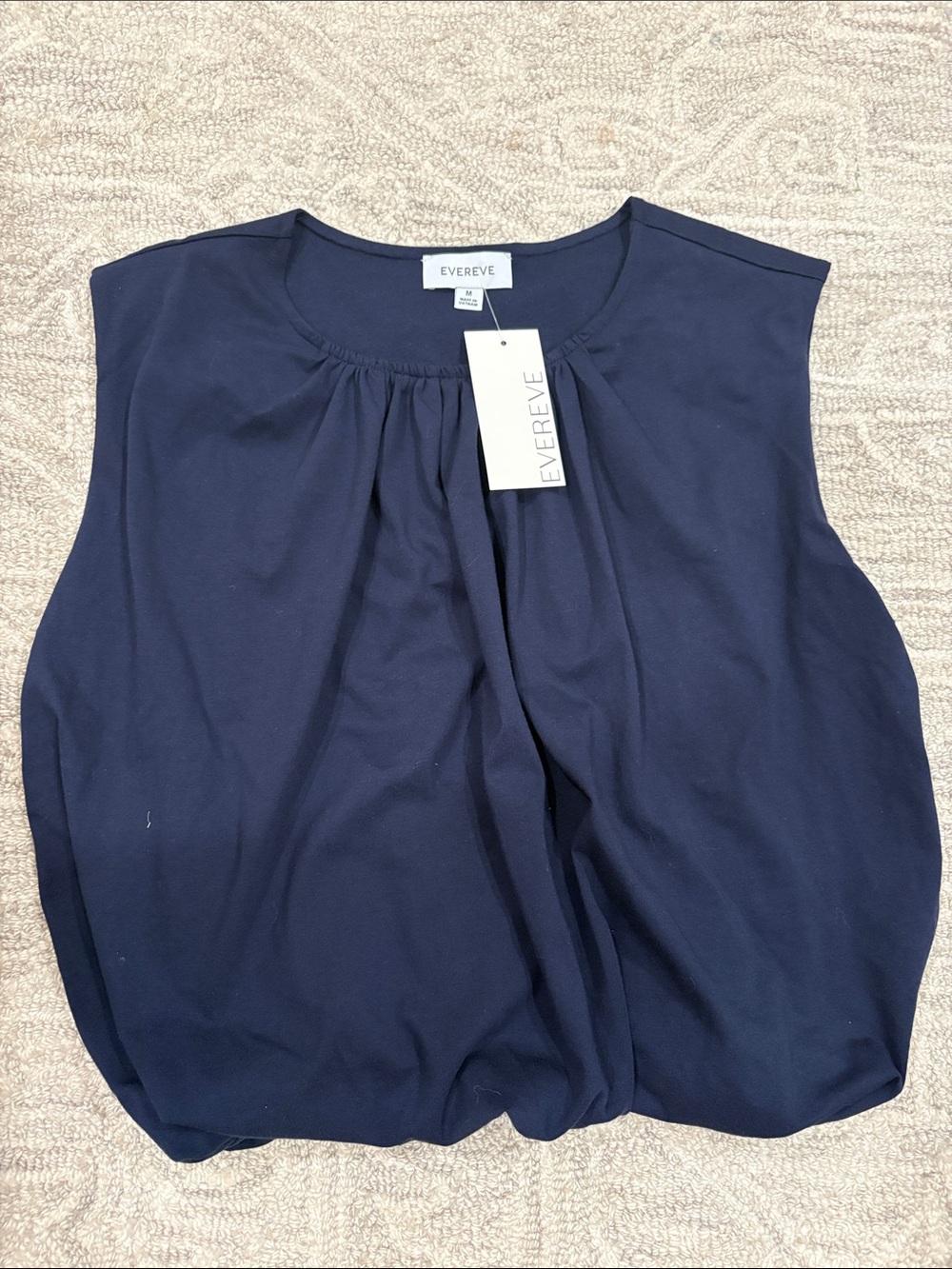 Evereve Navy Gathered Neck Sleeveless top